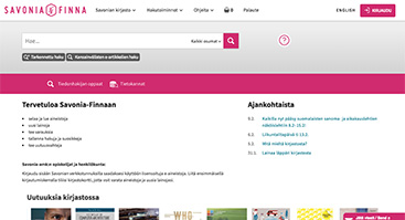 savonia.finna.fi screenshot